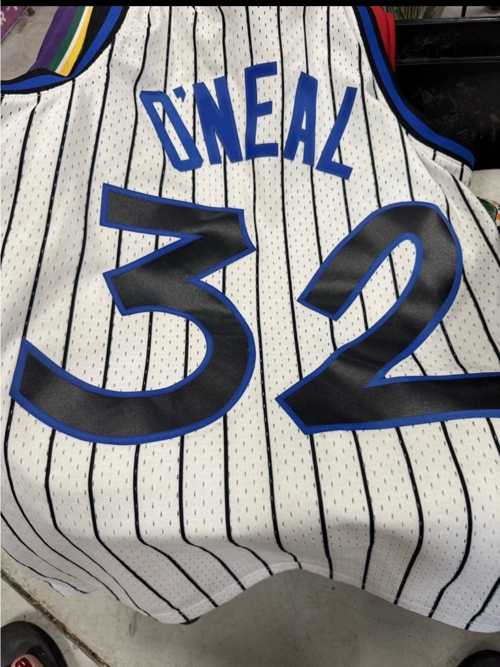 Shaquille O'Neal Orlando Magic NBA Jersey Black Pinstripes, #32